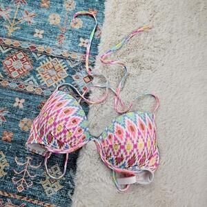 Victoria’s Secret Printed Multicolor Swim Bikini Top 32D